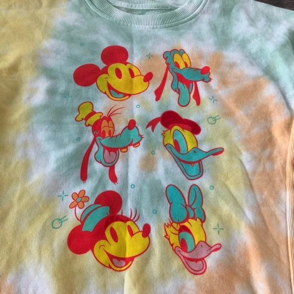 Disney Tie Dye Sweatshirt Top Mickey Minnie Donald - Picture 3 of 7